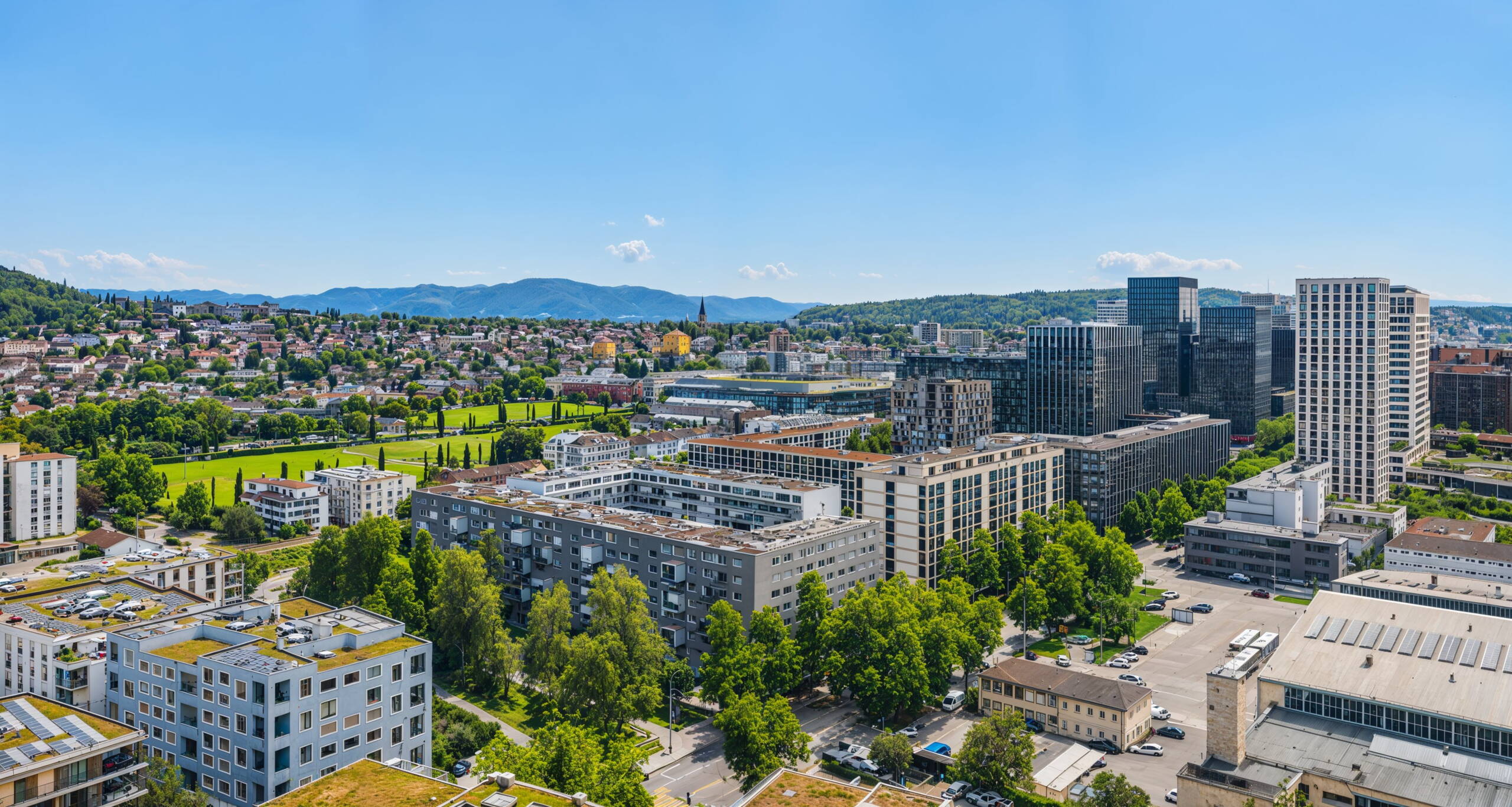 Riedtower - Oerlikon, Vogelperspektive Riedtower - Oerlikon, Zürich Nord, Livit, Vogelperspektive