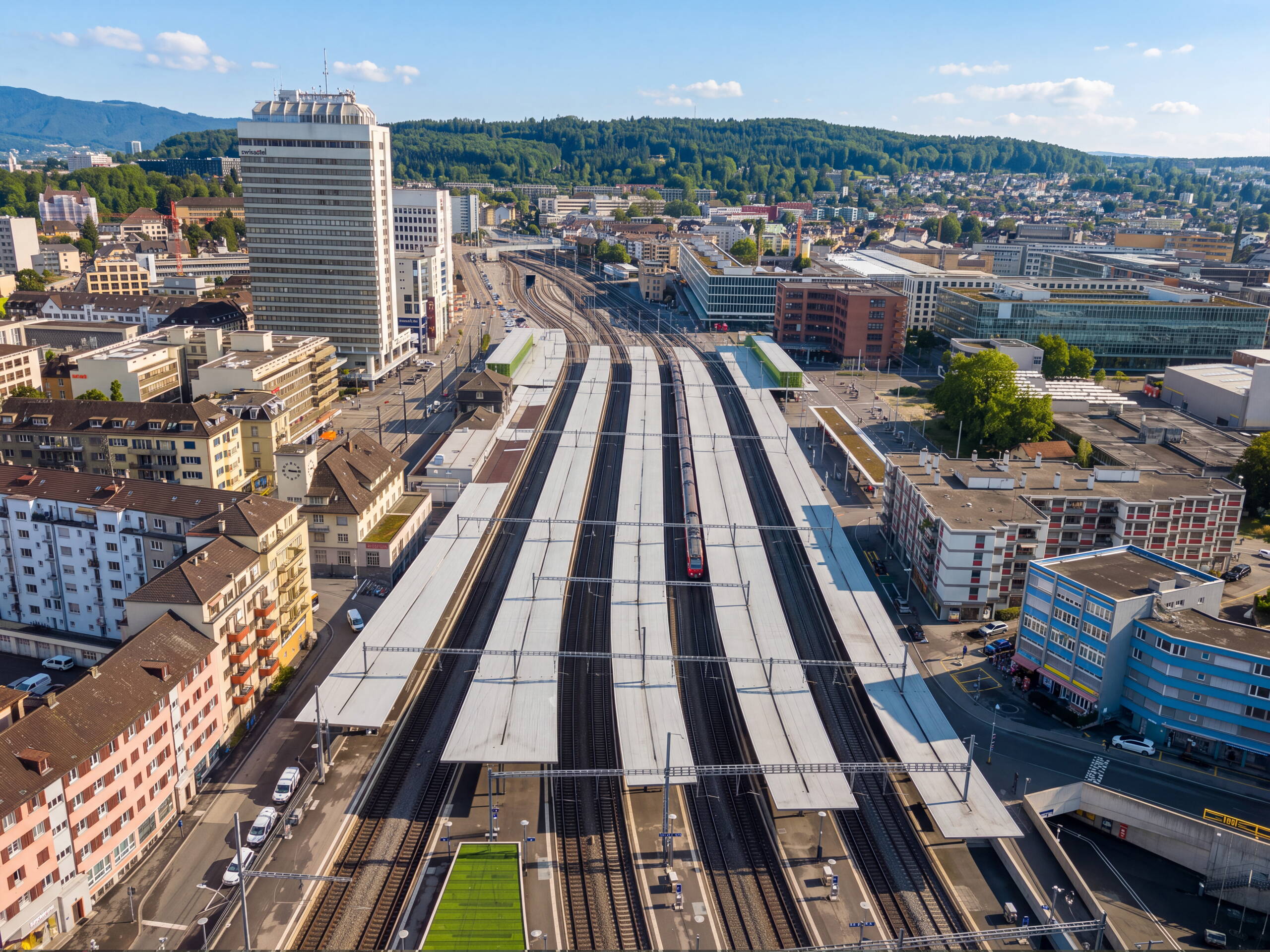 Riedtower - Oerlikon Bahnhof - Vogelperspektive Riedtower - Oerlikon Bahnhof - Vogelperspektive